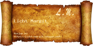 Licht Margit névjegykártya
